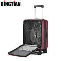 Valise à roulettes 19 pouces en ABS et PC avec ouverture frontale, compartiment pour ordinateur portable, sac de voyage personnalisé, promotion