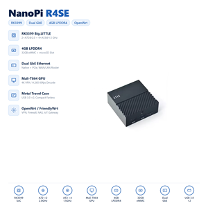Placa Router FriendlyELEC NanoPi R4SE RK3399 Hexa Core, 4GB LPDDR4, 32GB eMMC, Doble Gigabit Ethernet, Router Suave - Product Image 1
