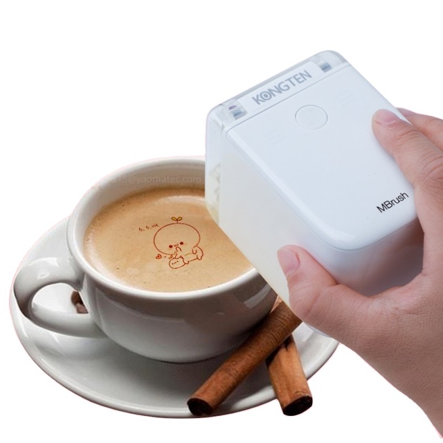 Yaomatec Mbrush Coffee Edible Ink Printer Portable Inkjet Handheld Edible Food Bread Cake Coffee Mold Latte Baking Mold Printer