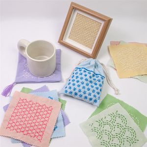 Sashiko Mending & Patchwork 6 PCS Macaron Tissu Fil et Kit d'outils pour Artisanat Couture Couture Débutants DIY Personnalisé - Product Image 1