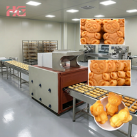 Nouvelle ligne de production de gâteaux en forme d'ours à grande vitesse avec mélangeur et four de cuisson automatique à pont, 220V, capacité 500