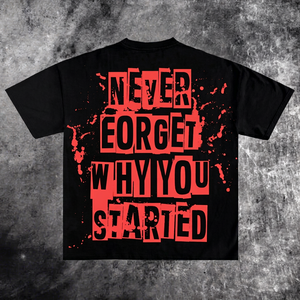 เสื้อยืดคอกลมแขนสั้นทรงหลวมสำหรับผู้ชาย ผ้าฝ้ายถัก 100% พิมพ์ลายตัวอักษรวินเทจ กันยับ ประดับคริสตัลที่คอหลัง ไม่มีขั้นต่ำในการสั่งซื้อ - Product Image 1