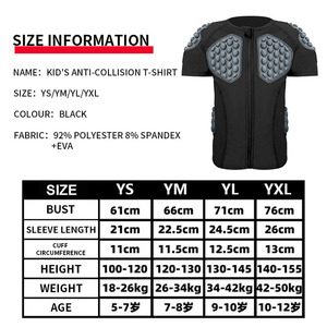 YOUNGSON Custom Eva Sponge Youth Boys Sports Body <b>Protector</b> Kid Padded Compression Shirts And Shorts For Soccer Skate Football G - Product Image 5