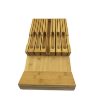 Organisateur de couteaux en bambou pour tiroir, support à couteaux en bois naturel avec fentes pour couteaux de chef, couteaux à éplucher et couteaux utilitaires, gain de place