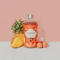 Étiquettes personnalisées haut de gamme pour bouteilles de kombucha, boissons gazeuses, avec estampage à chaud doré, impression brillante, autocollants adhésifs pour emballage