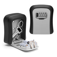 Boîte de rangement portable en alliage de zinc anti-vol avec serrure à code pour clés, pour usage intérieur et extérieur