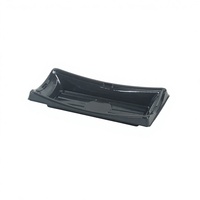 Conteneur à sushi transparent en gros, barquette à sushi rectangulaire jetable en plastique avec couvercle transparent