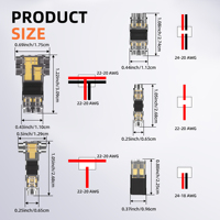 Kit de connecteurs de fils basse tension 24-20 AWG à raccordement rapide sans soudure et sans dénudage, bornes de raccordement pour applications automobiles et bandes LED