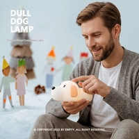 Veilleuse en silicone en forme de chiot mignon, rechargeable par USB, protection oculaire, lumière douce multicolore, changement de couleur, contrôle tactile, DIY, dessin animé