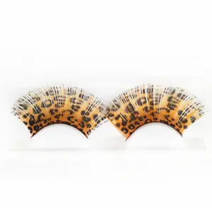 Густые натуральные ресницы леопардового цвета для сценического макияжа, накладные ресницы