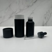 Emballage cosmétique 5ml 10ml 15ml 20ml 30ml 50ml 100ml Flacon compte-gouttes en verre de sérum d'huile essentielle noir mat avec boîte à tube en papier