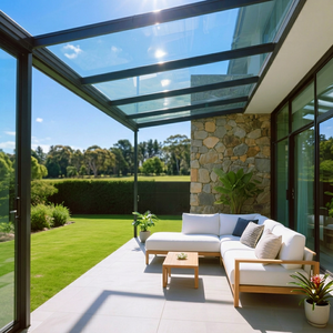 Gazebo Inteligente Eléctrico Mingkai, <span class=keywords><strong>de</strong></span> Aluminio y Vidrio, <span class=keywords><strong>con</strong></span> Techo Triangular, Diseño Moderno, Funciones Inteligentes, Insonorización - Product Image 1