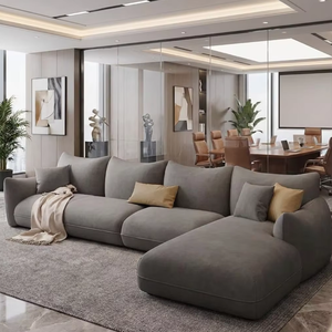 <span class=keywords><strong>Canapé</strong></span> sectionnel en velours italien de luxe, minimaliste, de forme ovale, <span class=keywords><strong>convertible</strong></span>, pour hall d'hôtel, espace de loisirs, réception, courbé en forme de lune - Product Image 2