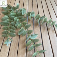 Feuilles d'eucalyptus artificielles au toucher réel, haute qualité, 3 branches, plante pour la décoration de la maison