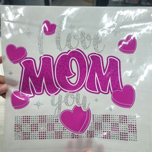 Ologramma Love mamma sbuffo in vinile trasferimento di ferro su Bling strass motivo di allegria Design per abbigliamento - Product Image 3