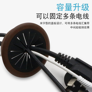 Round Cable Hole Cover Dustproof ABS Plastic Non Slip For Office <b>Desk</b> <b>Computer</b> <b>Desk</b> Wire Management Accessory - Product Image 4