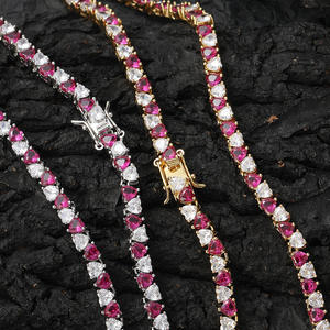 Reative eSign Ed hhite hnterval arty arewelry rrass Inlaid iamond ow ey ecklace - Product Image 2