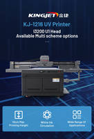 Kingjet Digital Uv 1216 Flatbed Printer kartu dan Label mesin cetak untuk kayu akrilik kualitas tinggi untuk Printer