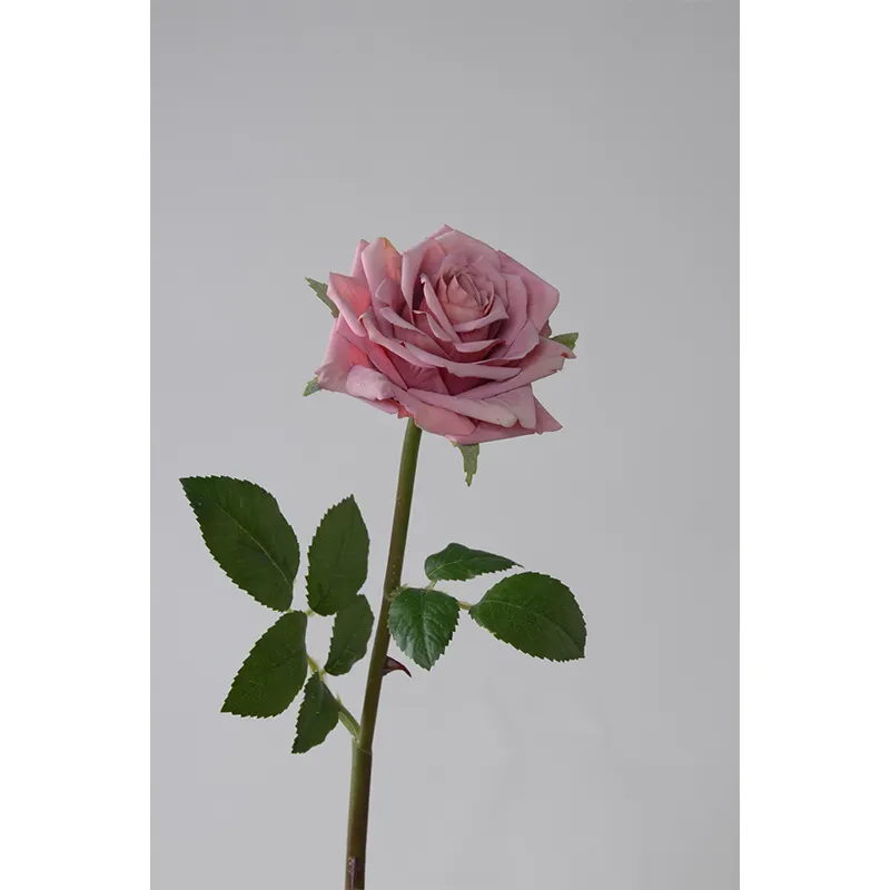 Indoor Decorative Pink Color Silk Rose Flowers Single Branch Artificial Rose Flower Wholesale