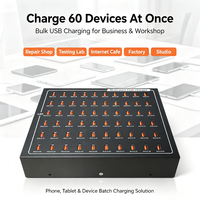 Chargeur multi-USB 1200W 60 ports QC3.0 en alliage d'aluminium, station de charge rapide multi-ports pour téléphone portable, tablette, charge en vrac