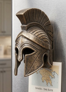 Spartaner Helm Kühlschrankmagnet Vintage Metall Historischer Aufkleber Dekorativer Kühlschrankmagnet für Küche Geschenk - Product Image 3