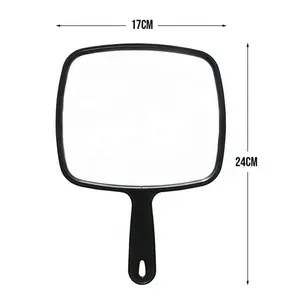 Gloway Bán Hàng Nóng Nhãn Hiệu Riêng 24X17Cm Salon Barber ABS Nhựa Cầm Tay Gương Lớn Nhỏ Gọn Tay Trang Điểm Gương