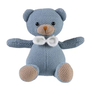 Hot sales soft stuffed crochet animal kit kids toys OEM custom cute stuffed animal crochet teddy bear for baby gifts