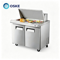 Équipement de présentation réfrigéré pour la restauration, congélateur pour bar à salades, fruits et fruits de mer, matériau antirouille, espace interne facile à nettoyer