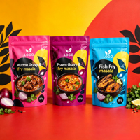 Sachet refermable personnalisé imprimé, en plastique alimentaire, pour l'emballage de poudre d'épices et d'assaisonnements