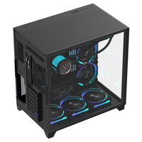 ALSEYE Hot Sale ITX/ATX Black Color Mid Tower Computer Case 360 Cooler Knight-B Gaming PC Case