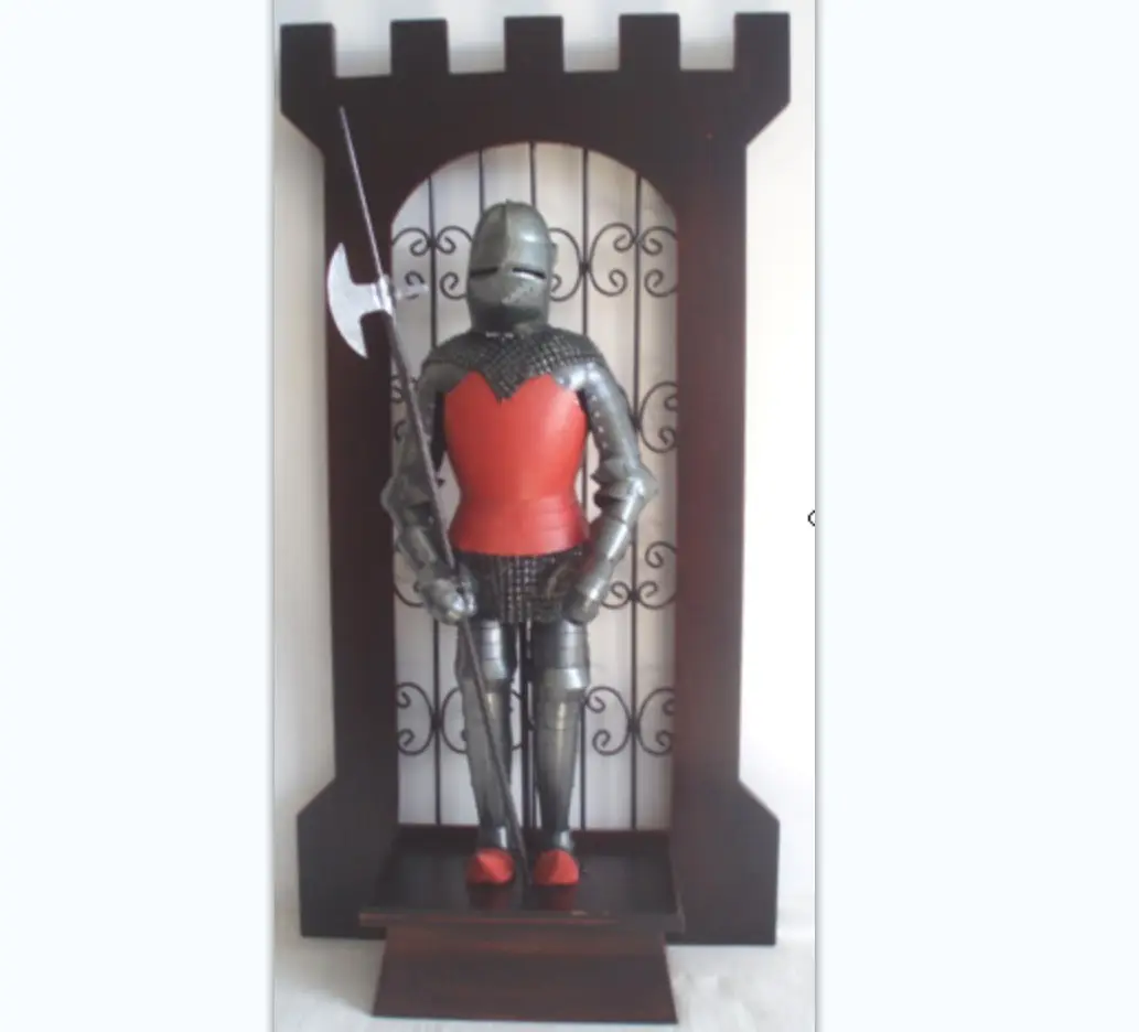 Medieval Knight Full Body Wearable Armor & Shield Costume Figure Collectibles With Wooden Stand