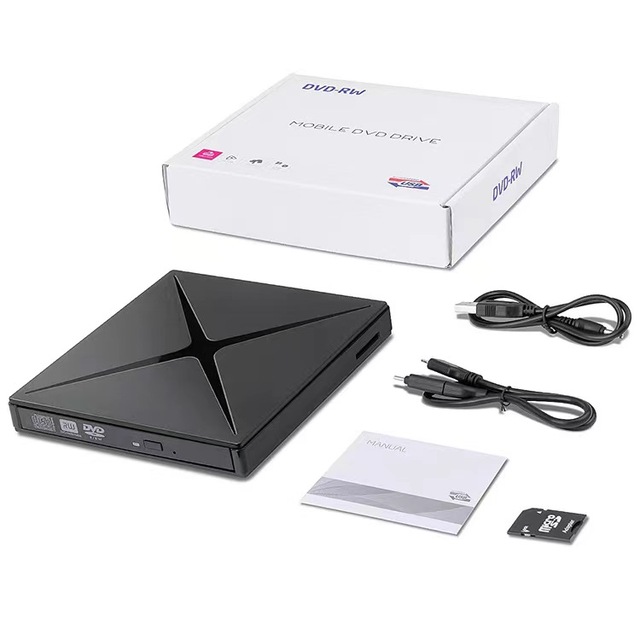 5 in 1 USB Socket SD Socket Card Reader USB3.0&Type-C CD/DVD burner External Optical Drive Dual Use