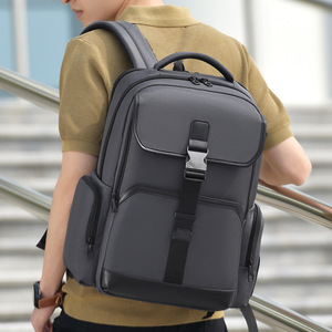 Bodie Men's Laptop <b>Backpack</b> 16-Inch <b>Waterproof</b> Nylon Business Travel <b>Backpack</b> Black And Gray - Product Image 1