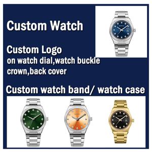 Reloj Mecánico Automático de Lujo con Logotipo Personalizado para Hombre, Reloj Automático Impermeable con Movimiento Miyota y Diamantes, Correa de Cuero de 22 mm - Product Image 2