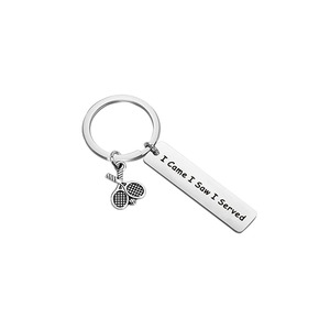 Cadeau Raquette de tennis Charm I Come I Saw I Served Porte-clés Cadeaux pour joueurs de tennis Coach Custom Wholesale - Product Image 1