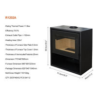 R1202A haute qualité écologique 12kw intérieur autoportant poêle à bois cheminée poêle à bois Villa hôtel appartement maison