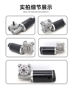 24VDC 220rpm 100W DC <strong>Worm</strong> <strong>Gearbox</strong> with 63mm PMDC Motor for Door Opening with 100PPR Encoder and Pulley Gear - Product Image 6