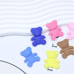 Ciondoli in resina a forma di orsetto sorridente, flessibili, a tinta unita, stile cartone animato Kawaii, per accessori fai da te, fermagli per capelli, gioielli e decorazioni per custodie di telefoni, all'ingrosso - Product Image 2