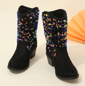 Bottes d'hiver scintillantes pour filles, enfants, bottes à la cheville brillantes, bottes de cow-boy pour filles - Product Image 3