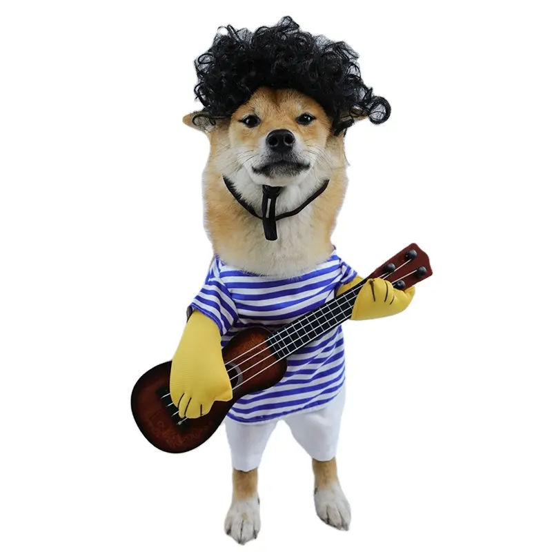 ペット面白い変更衣装犬のパーティードレスペットドレスギタリストパフォーマンスコスチューム薪犬のコスチューム
