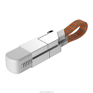In lega di zinco tutto In uno PD 60W ricarica rapida Multi caricatore 4 In 1 <span class=keywords><strong>Mini</strong></span> <span class=keywords><strong>cavo</strong></span> portachiavi magnetico <span class=keywords><strong>Usb</strong></span> portachiavi - Product Image 2