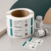 Étiquettes personnalisées en rouleau pour peptides, étiquettes imperméables pour flacons, pour l'emballage d'échantillons en petites bouteilles, service d'impression QR code OEM par lots