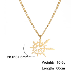 <span class=keywords><strong>Chaos</strong></span> <span class=keywords><strong>Star</strong></span> acier inoxydable pendentif colliers pour hommes nautique Pirate symbole magique collier Punk amulette bijoux cadeaux - Product Image 6