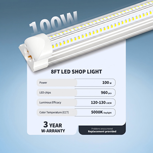 Tubo Luce <span class=keywords><strong>LED</strong></span> T8 Integrato Super Luminoso a Forma di V da 50W 100W 1,2m 2,4m, Illuminazione per Negozi, Officine, Magazzini e Garage - Product Image 6