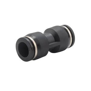 PU PUC black plastic direct head quick connect push in fixed connect plastic pneumatic air hose connector