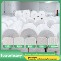 100% Baumwolle Spunlace Vliesstoff Rolle Gesichtstuch und Wattepads Rohmaterial Weißes Baumwoll-Spunlace-Tuch Großhandel