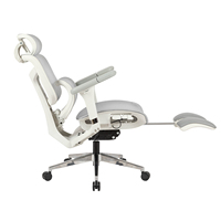 Chaise de bureau ergonomique pivotante à dossier haut en maille, avec accoudoirs 6D, en alliage d'aluminium de luxe, moderne et exécutive