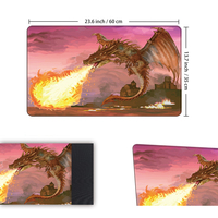 Tapis de jeu de cartes en néoprène personnalisé, base antidérapante, tapis de jeu de table TCG, bords cousus pour jeux de société