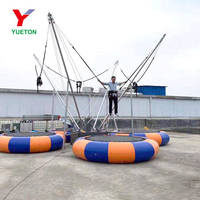 Carnaval Jeu Parc D'attractions Attraction Portable 4 En 1 Gonflable Saut À L'élastique Manèges Avec Remorque Monté À Vendre
