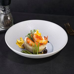 Nordic Style Matte Black White <b>Ceramic</b> <b>Plate</b> High Appearance Level Dinnerware Cold Dish Fruit Salad Soup Pasta <b>Plate</b>&Bowl - Product Image 2